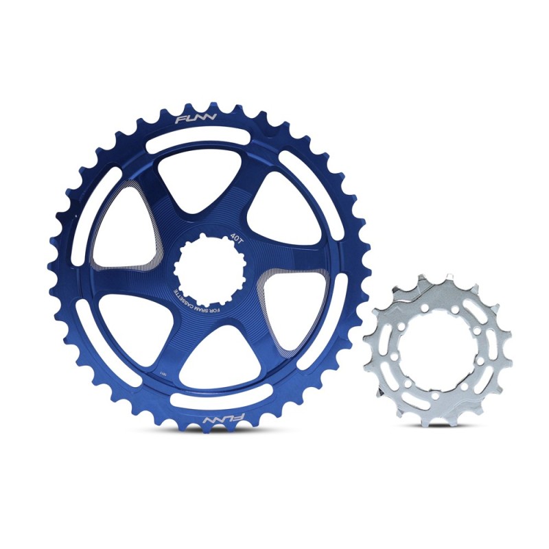 Corona FUNN One Up XD Aluminio Azul 40T