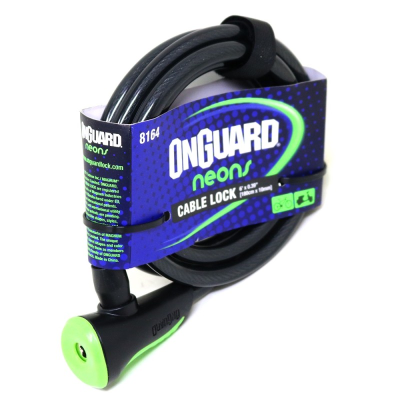 Candado OnGuard Llave Espiral NS 180cmX10mm Verde