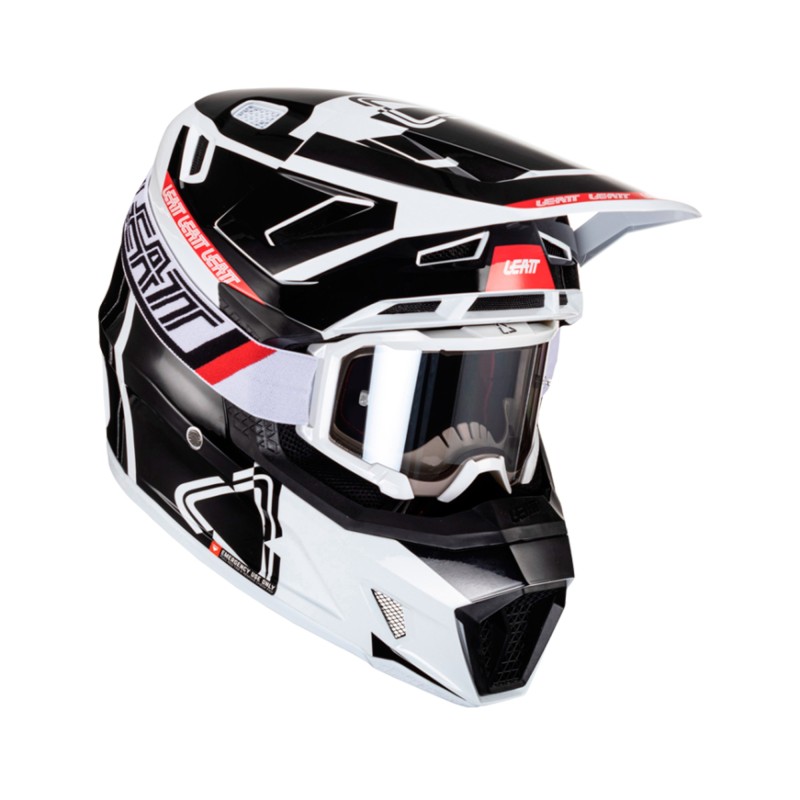 Kit Leatt Casco Moto 7.5 Antiparra 4.5 V24 Negro Blanco M 57-58cm