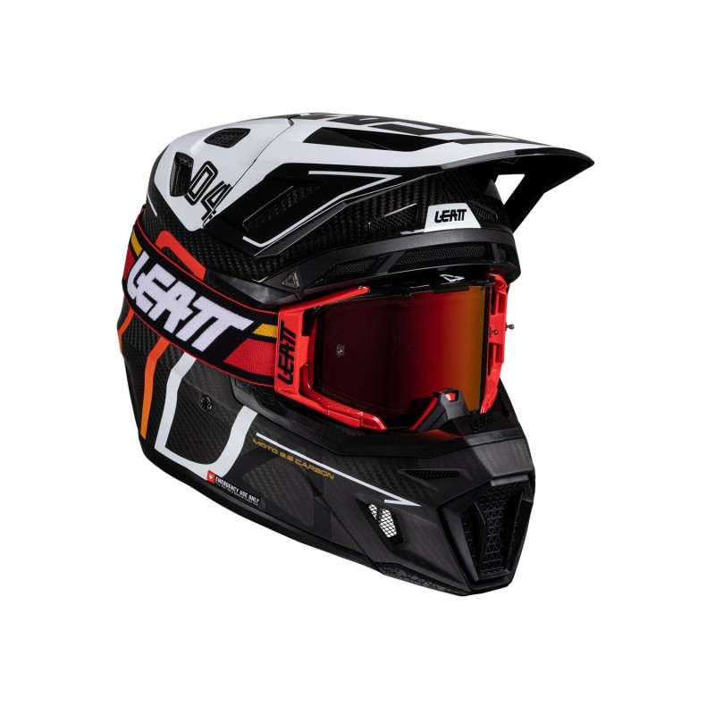 Kit Leatt Casco Moto 9.5 Antiparra 6.5 V25 Carbono Blanco M 57-58Cm