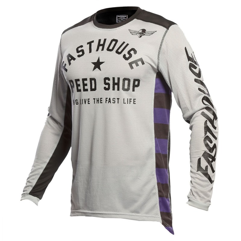 Jersey Fasthouse Manga Larga AirCooled Original Plata Negro S