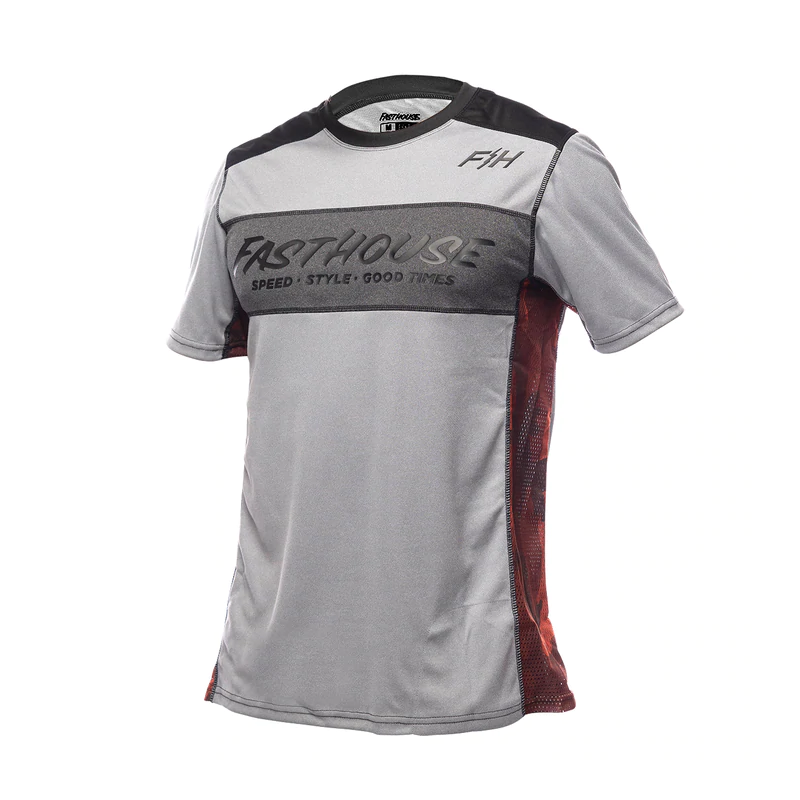 Jersey Fasthouse Manga Corta Classic Acadia Gris Jaspeado S