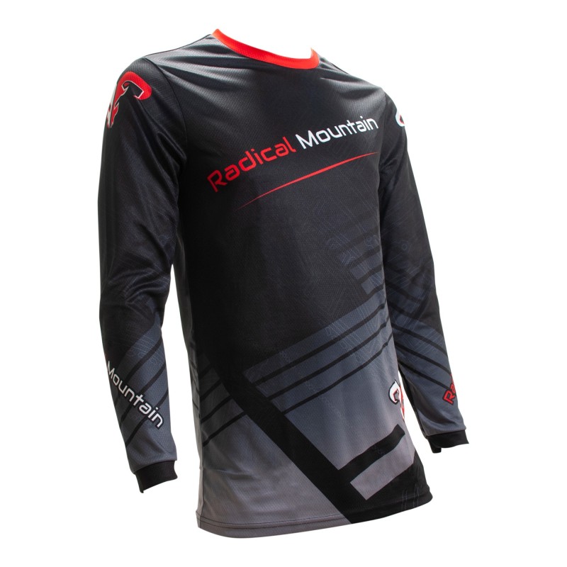 Jersey Radical Mountain Manga Larga Negro Rojo M