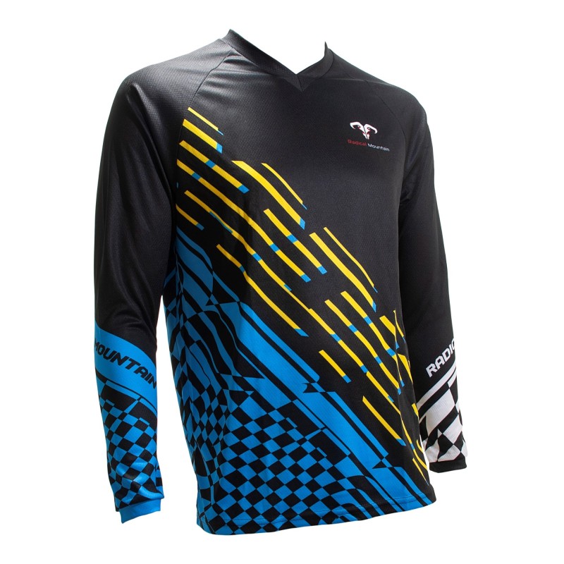 Jersey Radical Mountain Manga Larga Negro Azul L