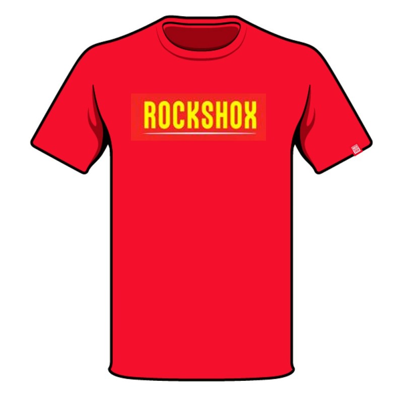 Polera Rockshox paint brush logo rojo M