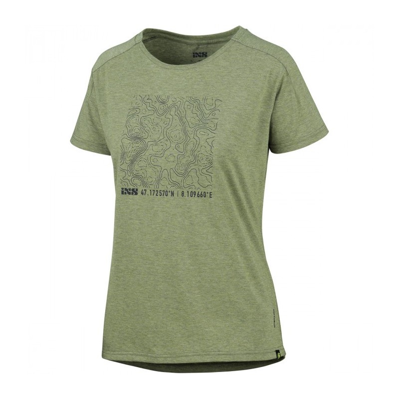 Polera IXS Mujer Flow Tech Contour olive 40