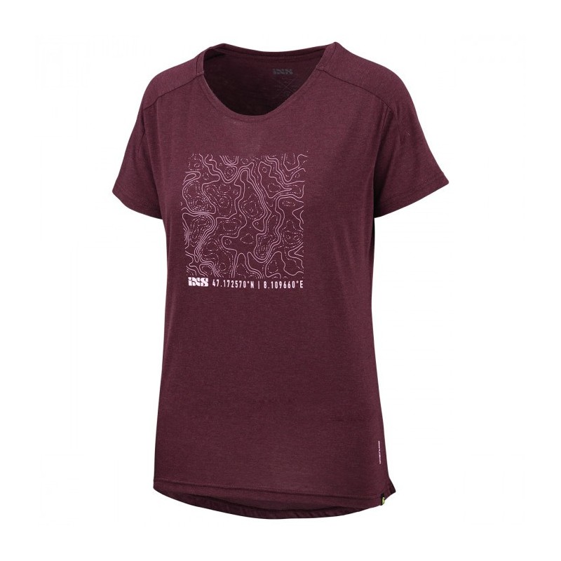 Polera IXS Mujer Flow Tech Contour raisin 40
