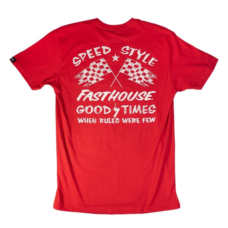 Polera Fasthouse Finish line Red S